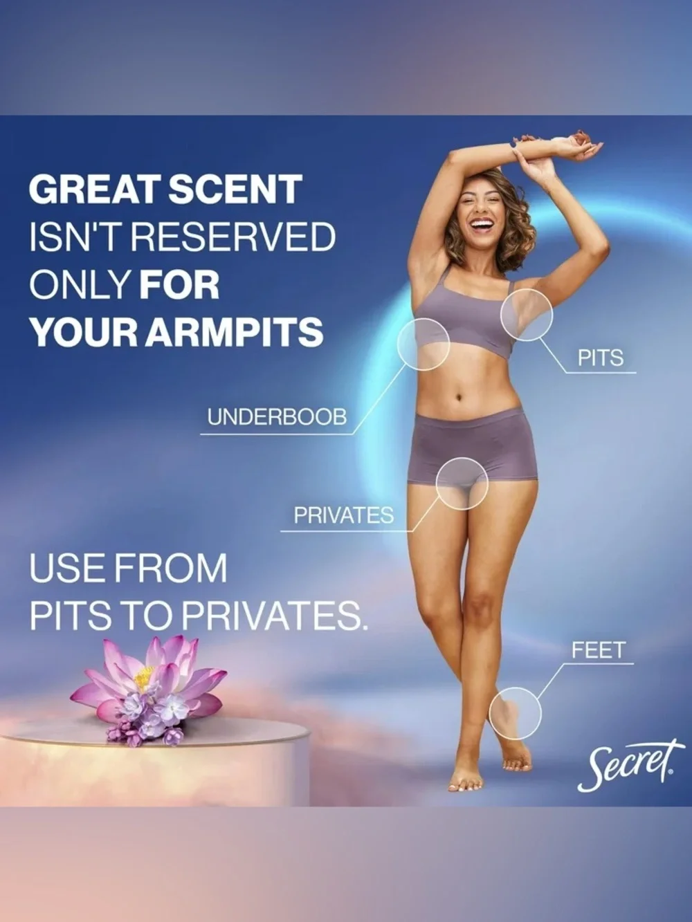 Secret Whole Body Deodorant Stick - Light + Fresh, NEW